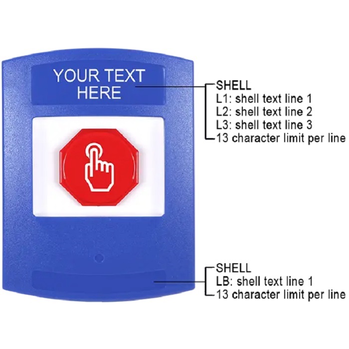 G3A405ZA-EN STI G3 Multipurpose Push Button No Camera Blue No Cover Momentary Custom Text - English