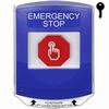 Show product details for G3A422ES-EN STI G3 Multipurpose Push Button No Camera Blue Shield Key-To-Reset Emergency Stop - English