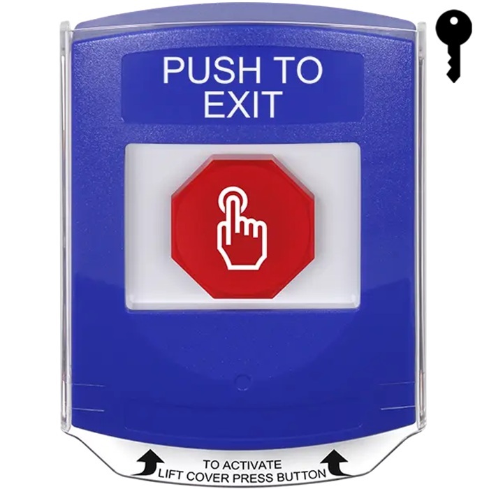 G3A422PX-EN STI G3 Multipurpose Push Button No Camera Blue Shield Key-To-Reset Push To Exit- English