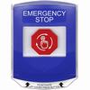 Show product details for G3A429ES-EN STI G3 Multipurpose Push Button No Camera Blue Shield Turn-To-Reset Emergency Stop - English