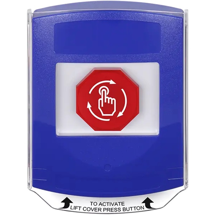 G3A429NT-EN STI G3 Multipurpose Push Button No Camera Blue Shield Turn-To-Reset No Text - English