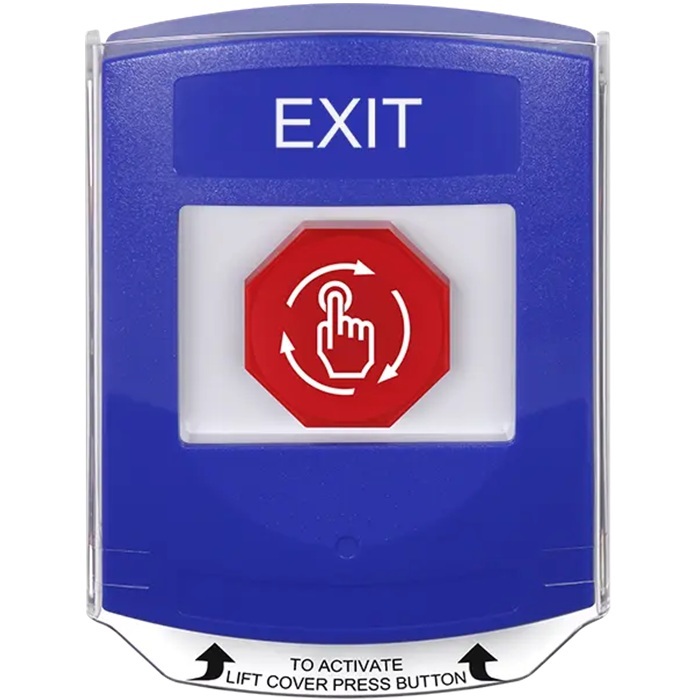G3A429XT-EN STI G3 Multipurpose Push Button No Camera Blue Shield Turn-To-Reset Exit - English