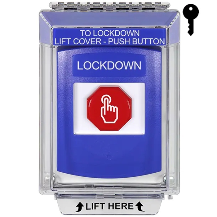 G3A432LD-EN STI G3 Multipurpose Push Button No Camera Blue 14010 Flush without Sound Key-To-Reset LockDown - English