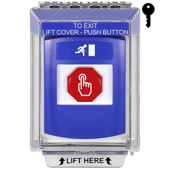 G3A432RM-EN STI G3 Multipurpose Push Button No Camera Blue 14010 Flush without Sound Key-To-Reset Running Man Symbol - English