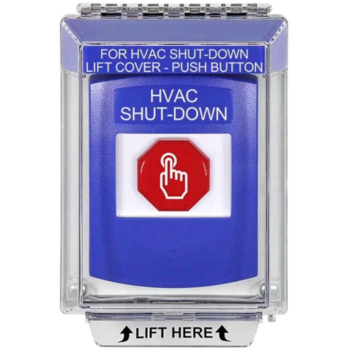 G3A435HV-EN STI G3 Multipurpose Push Button No Camera Blue 14010 Flush without Sound Momentary HVAC Shut-Down - English