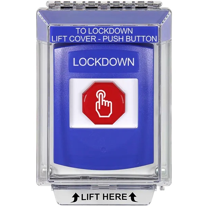 G3A435LD-EN STI G3 Multipurpose Push Button No Camera Blue 14010 Flush without Sound Momentary LockDown - English