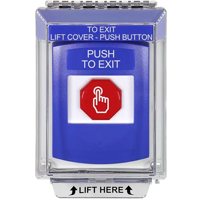 G3A435PX-EN STI G3 Multipurpose Push Button No Camera Blue 14010 Flush without Sound Momentary Push To Exit - English