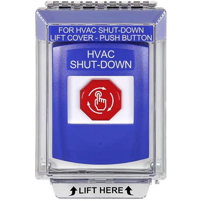 G3A439HV-EN STI G3 Multipurpose Push Button No Camera Blue 14010 Flush without Sound Turn-To-Reset HVAC Shut-Down - English
