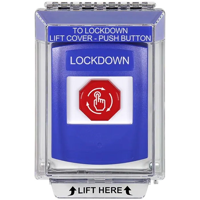 G3A439LD-EN STI G3 Multipurpose Push Button No Camera Blue 14010 Flush without Sound Turn-To-Reset LockDown - English