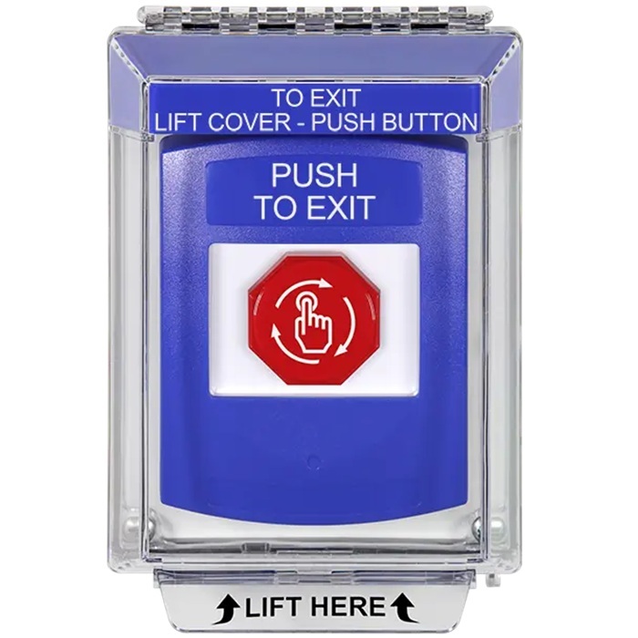 G3A439PX-EN STI G3 Multipurpose Push Button No Camera Blue 14010 Flush without Sound Turn-To-Reset Push To Exit - English