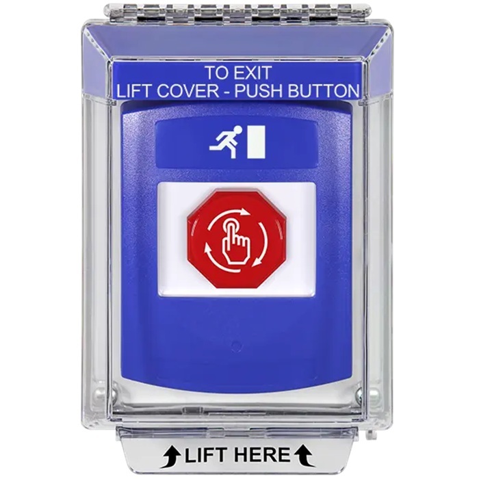 G3A439RM-EN STI G3 Multipurpose Push Button No Camera Blue 14010 Flush without Sound Turn-To-Reset Running Man Symbol - English