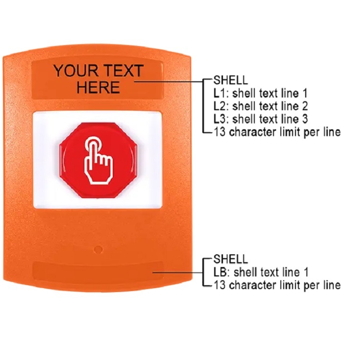 G3A505ZA-EN STI G3 Multipurpose Push Button No Camera Orange No Cover Momentary Custom Text - English