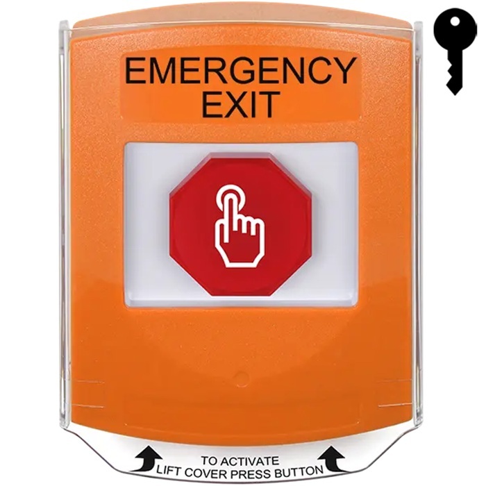 G3A522EX-EN STI G3 Multipurpose Push Button No Camera Orange Shield Key-To-Reset Emergency Exit - English