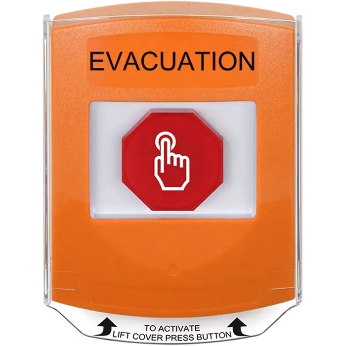 G3A525EV-EN STI G3 Multipurpose Push Button No Camera Orange Shield Momentary Evacuation - English