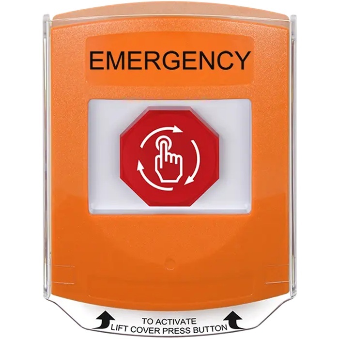G3A529EM-EN STI G3 Multipurpose Push Button No Camera Orange Shield Turn-To-Reset Emergency - English