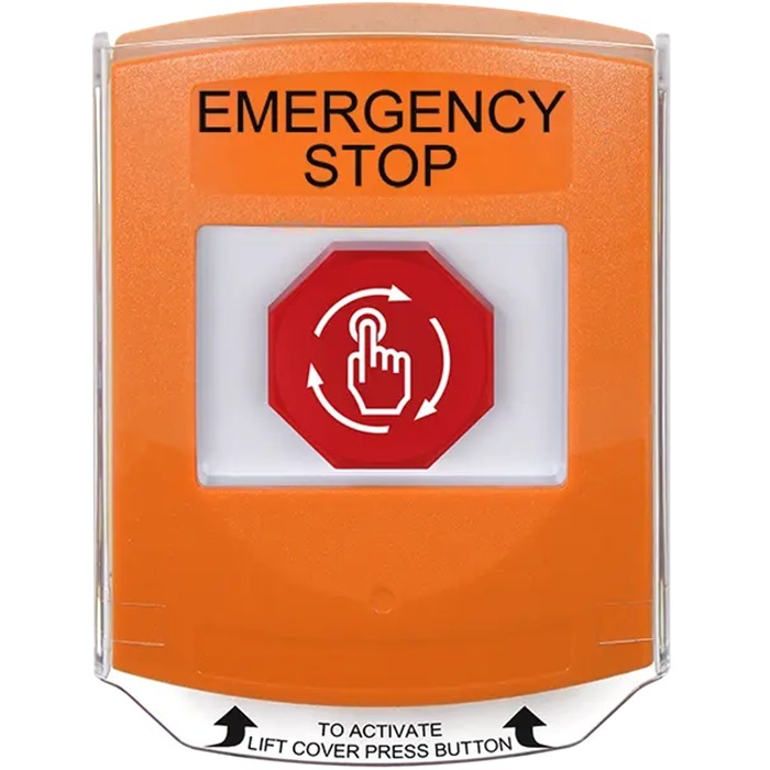G3A529ES-EN STI G3 Multipurpose Push Button No Camera Orange Shield Turn-To-Reset Emergency Stop - English