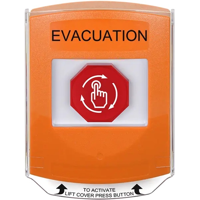 G3A529EV-EN STI G3 Multipurpose Push Button No Camera Orange Shield Turn-To-Reset Evacuation - English