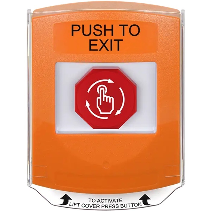 G3A529PX-EN STI G3 Multipurpose Push Button No Camera Orange Shield Turn-To-Reset Push To Exit- English