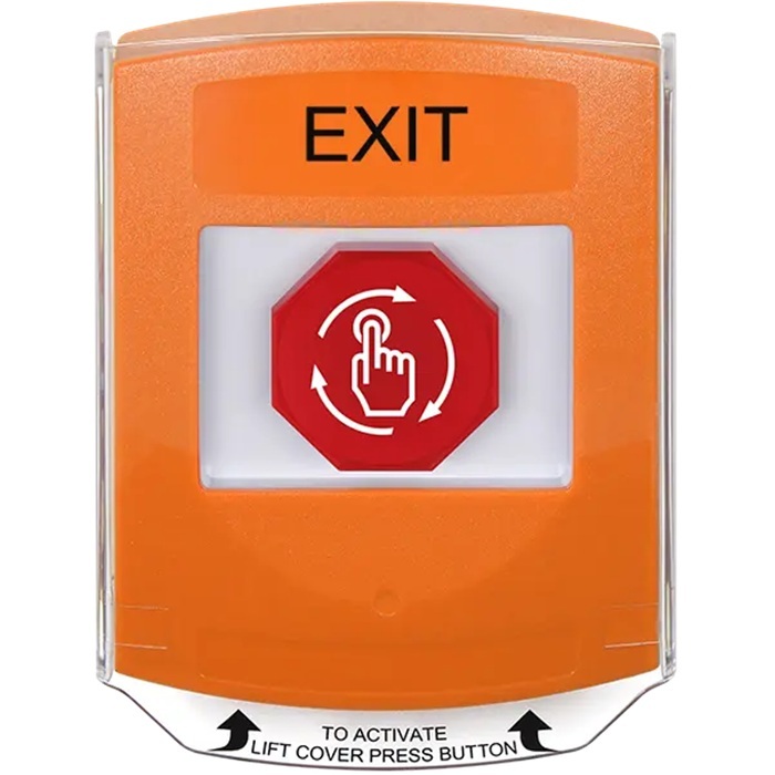 G3A529XT-EN STI G3 Multipurpose Push Button No Camera Orange Shield Turn-To-Reset Exit - English