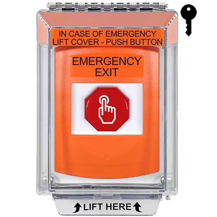 G3A532EX-EN STI G3 Multipurpose Push Button No Camera Orange 14010 Flush without Sound Key-To-Reset Emergency Exit - English