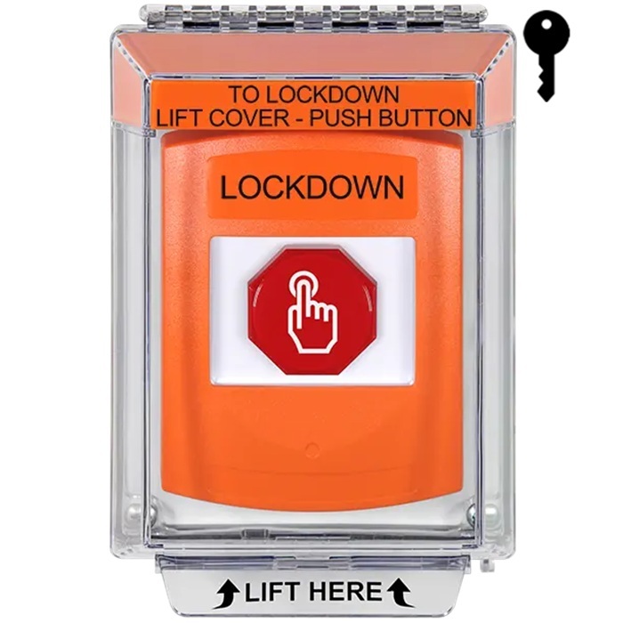 G3A532LD-EN STI G3 Multipurpose Push Button No Camera Orange 14010 Flush without Sound Key-To-Reset LockDown - English