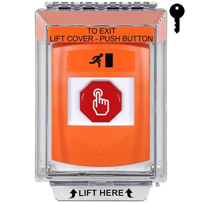 G3A532RM-EN STI G3 Multipurpose Push Button No Camera Orange 14010 Flush without Sound Key-To-Reset Running Man Symbol - English