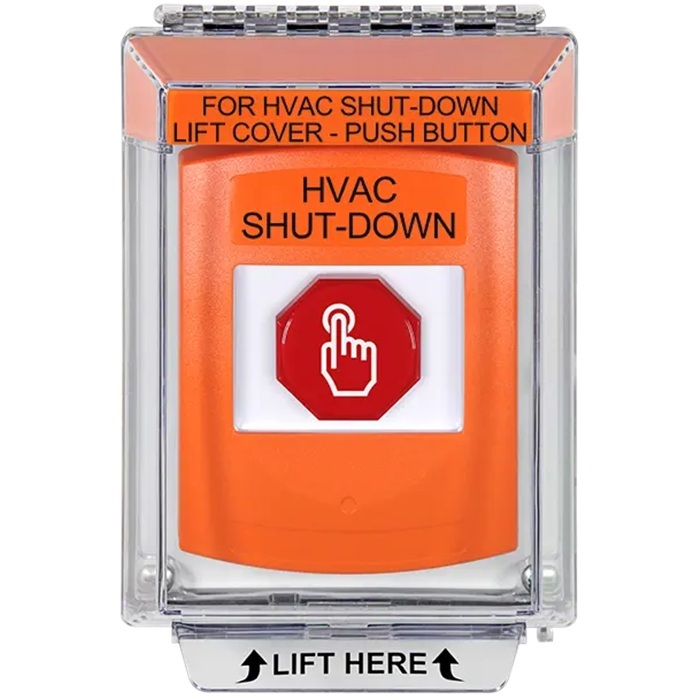 G3A535HV-EN STI G3 Multipurpose Push Button No Camera Orange 14010 Flush without Sound Momentary HVAC Shut-Down - English