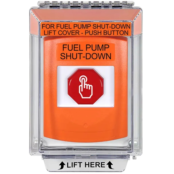 G3A535PS-EN STI G3 Multipurpose Push Button No Camera Orange 14010 Flush without Sound Momentary Fuel Pump Shut-Down - English