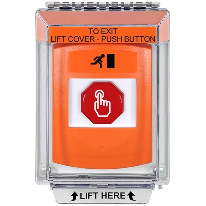 G3A535RM-EN STI G3 Multipurpose Push Button No Camera Orange 14010 Flush without Sound Momentary Running Man Symbol - English