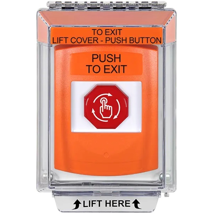 G3A539PX-EN STI G3 Multipurpose Push Button No Camera Orange 14010 Flush without Sound Turn-To-Reset Push To Exit - English