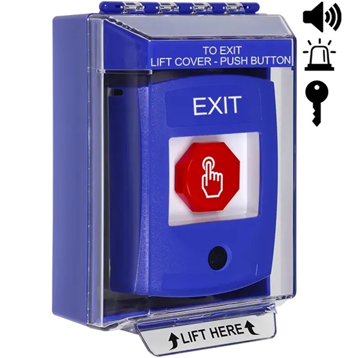 G3C482XT-EN STI G3 Multipurpose Push Button With Camera Blue 14220 Surface with Sound Key-To-Reset Exit - English