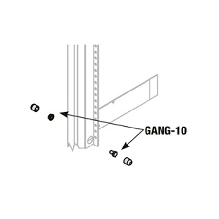 GANG-10T Middle Atlantic Hardware for Threaded Rack Ganging Inserts, 10 Racks