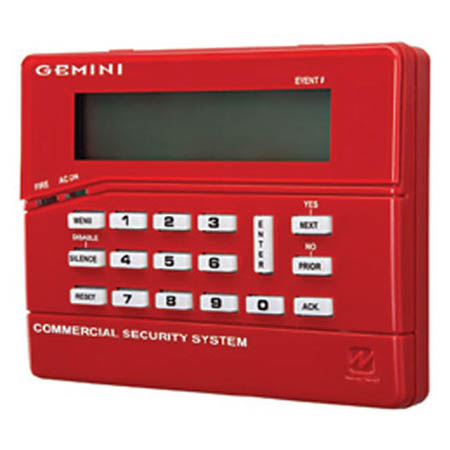 GEMC-FK1 NAPCO LCD Fire Keypad for GEM-C Combo System, Red  