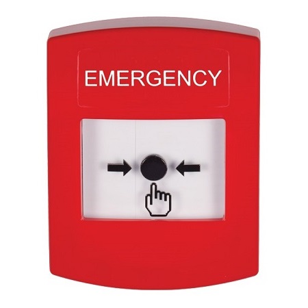 GLR001EM-EN STI Red Indoor Only No Cover Key-to-Reset Push Button with EMERGENCY Label English