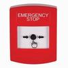 Show product details for GLR001ES-EN STI Red Indoor Only No Cover Key-to-Reset Push Button with EMERGENCY STOP Label English