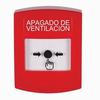 Show product details for GLR001HV-ES STI Red Indoor Only No Cover Key-to-Reset Push Button with HVAC SHUT-DOWN Label Spanish