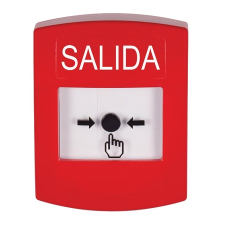 GLR001XT-ES STI Red Indoor Only No Cover Key-to-Reset Push Button with EXIT Label Spanish