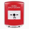 Show product details for GLR021HV-EN STI Red Indoor Only Shield Key-to-Reset Push Button with HVAC SHUT-DOWN Label English