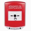 Show product details for GLR021HV-ES STI Red Indoor Only Shield Key-to-Reset Push Button with HVAC SHUT-DOWN Label Spanish