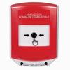 GLR021PS-ES STI Red Indoor Only Shield Key-to-Reset Push Button with FUEL PUMP SHUT-DOWN Label Spanish