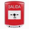 GLR021XT-ES STI Red Indoor Only Shield Key-to-Reset Push Button with EXIT Label Spanish