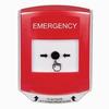 Show product details for GLR0A1EM-EN STI Red Indoor Only Shield w/ Sound Key-to-Reset Push Button with EMERGENCY Label English