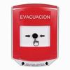Show product details for GLR0A1EV-ES STI Red Indoor Only Shield w/ Sound Key-to-Reset Push Button with EVACUATION Label Spanish