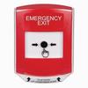 Show product details for GLR0A1EX-EN STI Red Indoor Only Shield w/ Sound Key-to-Reset Push Button with EMERGENCY EXIT Label English