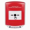 Show product details for GLR0A1PS-ES STI Red Indoor Only Shield w/ Sound Key-to-Reset Push Button with FUEL PUMP SHUT-DOWN Label Spanish