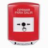 Show product details for GLR0A1PX-ES STI Red Indoor Only Shield w/ Sound Key-to-Reset Push Button with PUSH TO EXIT Label Spanish