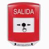 Show product details for GLR0A1XT-ES STI Red Indoor Only Shield w/ Sound Key-to-Reset Push Button with EXIT Label Spanish