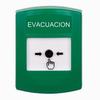 Show product details for GLR101EV-ES STI Green Indoor Only No Cover Key-to-Reset Push Button with EVACUATION Label Spanish