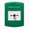 Show product details for GLR101PX-EN STI Green Indoor Only No Cover Key-to-Reset Push Button with PUSH TO EXIT Label English