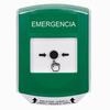 Show product details for GLR121EM-ES STI Green Indoor Only Shield Key-to-Reset Push Button with EMERGENCY Label Spanish
